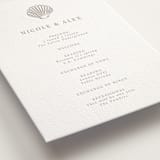 "Simple Seashell" - Letterpress Wedding Programs in Dove Grey by Hannah Bowman - Detail