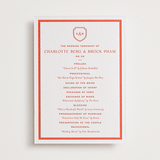 "Racquet" - Letterpress Wedding Programs in Verona Sunset by Megan Davis - Front