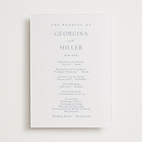 "Modern Air" - Letterpress Wedding Programs in Provincial Blue by Stacey Meacham - Front