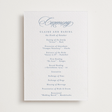 "Aristocratic" - Letterpress Wedding Programs in Provincial Blue by Creo Study - Front