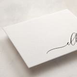 "Pretty Script" - Personalized Stationery Cards in Soft Black by Lori Wemple - Detail