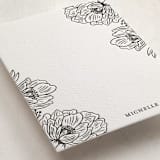 "Posh Peonies" - Personalized Stationery Cards in Soft Black by Nicole Barreto - Detail