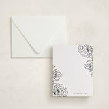 "Posh Peonies" - Personalized Stationery Cards in Soft Black by Nicole Barreto - Assembled