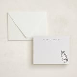 "Furry Friend" - Personalized Stationery Cards in Graphite by Teju Reval - Assembled