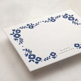 "Floral Edge" - Personalized Stationery Cards in Lapis by Emily Sabol Goss - Detail