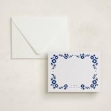 "Floral Edge" - Personalized Stationery Cards in Lapis by Emily Sabol Goss - Assembled