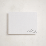 "Letterpress Name" - Personalized Stationery Cards in Pewter by Curated Ink - Front
