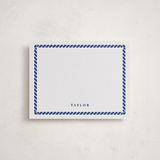 "Rope Border" - Personalized Stationery Cards in Lapis by mo kelley - Front