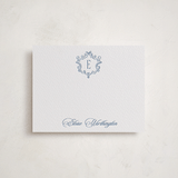 "Classic Crest" - Personalized Stationery Cards in Provincial Blue by Creo Study - Front