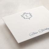 "Classic Crest" - Personalized Stationery Cards in Provincial Blue by Creo Study - Detail