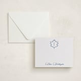 "Classic Crest" - Personalized Stationery Cards in Provincial Blue by Creo Study - Assembled