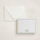 "Keyline Initials" - Personalized Stationery Cards in Shamrock by mo kelley - Assembled