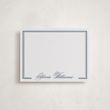 "Formal Border" - Personalized Stationery Cards in Indigo by Emily Betts - Front