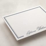 "Formal Border" - Personalized Stationery Cards in Indigo by Emily Betts - Detail