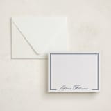 "Formal Border" - Personalized Stationery Cards in Indigo by Emily Betts - Assembled