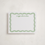 "wavy frame" - Personalized Stationery Cards in Pear by Erin German - Front