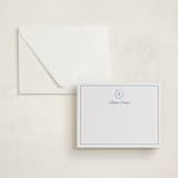 "Scripted" - Personalized Stationery Cards in Sky Blue by Creo Study - Assembled