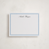 "Sweetly Scalloped" - Personalized Stationery Cards in Sky Blue by Catherine Culvenor - Front