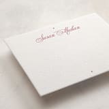 "Delicate" - Personalized Stationery Cards in Azalea Pink by Blustery August - Detail
