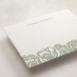 "Flower Garden" - Personalized Stationery Cards in Mint by Brandy Folse - Detail