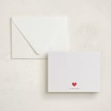 "Minimal heart" - Personalized Stationery Cards in Scarlet by Stacey Meacham - Assembled