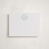 "Initial Tile" - Personalized Stationery Cards in Sky Blue by Angela Garrick - Front