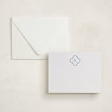 "Initial Tile" - Personalized Stationery Cards in Sky Blue by Angela Garrick - Assembled