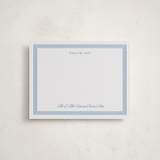 "Grosgrain Border" - Personalized Stationery Cards in Sky Blue by Jenna Holcomb - Front