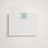 "Foursquare Monogram" - Personalized Stationery Cards in Shamrock by Olivia Raufman - Front