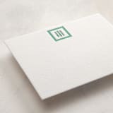 "Foursquare Monogram" - Personalized Stationery Cards in Shamrock by Olivia Raufman - Detail