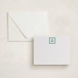 "Foursquare Monogram" - Personalized Stationery Cards in Shamrock by Olivia Raufman - Assembled