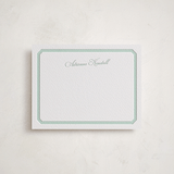 "Bevel" - Personalized Stationery Cards in Mist by Blustery August - Front