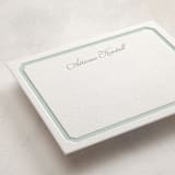 "Bevel" - Personalized Stationery Cards in Mist by Blustery August - Detail