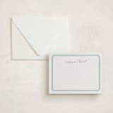 "Bevel" - Personalized Stationery Cards in Mist by Blustery August - Assembled