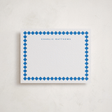 "azulejo" - Personalized Stationery Cards in Sapphire by Pippa Shaw - Front