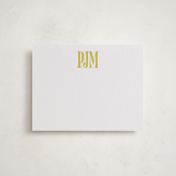 "Closely Set" - Personalized Stationery Cards in Chartreuse by Kercia Jane - Front
