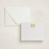 "Closely Set" - Personalized Stationery Cards in Chartreuse by Kercia Jane - Assembled