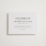 "Hepburn" - Letterpress Reception Cards in Moss by Megan Davis - Front