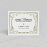 "Fiesta Folk Art" - Letterpress Reception Cards in Graphite | Surplus Green by root beer float - Front