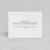"Notable" - Letterpress Reception Cards in Soft Black by Olivia Raufman - Front