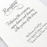 "Just My Type" - Letterpress Reception Cards in Soft Black by Ann Gardner - Detail