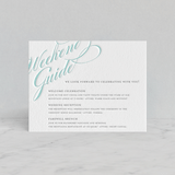 "Winter Flourish" - Letterpress Reception Cards in Gravel | Turquoise by Annie Clark - Front