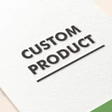 "Portrait Custom" - Letterpress Reception Cards in Pear | Soft Black | Blind Deboss by Minted Custom - Detail