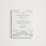 "On The Horizon" - Letterpress Reception Cards in Mint by Paper Sun Studio - Front