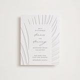 "Faded Palm" - Letterpress Reception Cards in Stone by Lauren Chism - Front