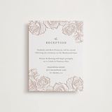 "In Bloom" - Letterpress Reception Cards in Latte | Gravel by Jennifer Postorino - Front