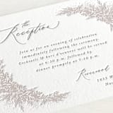 "Romantic Whisper" - Letterpress Reception Cards in Gravel | Dove Grey by Jennifer Postorino - Detail