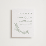 "Magnolia" - Letterpress Reception Cards in Mint by Camille Robinson - Front