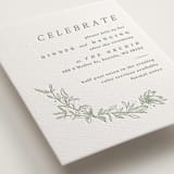 "Magnolia" - Letterpress Reception Cards in Mint by Camille Robinson - Detail