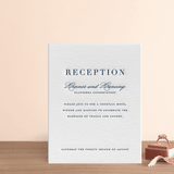 "destined" - Letterpress Reception Cards in Indigo by Design Lotus - Front